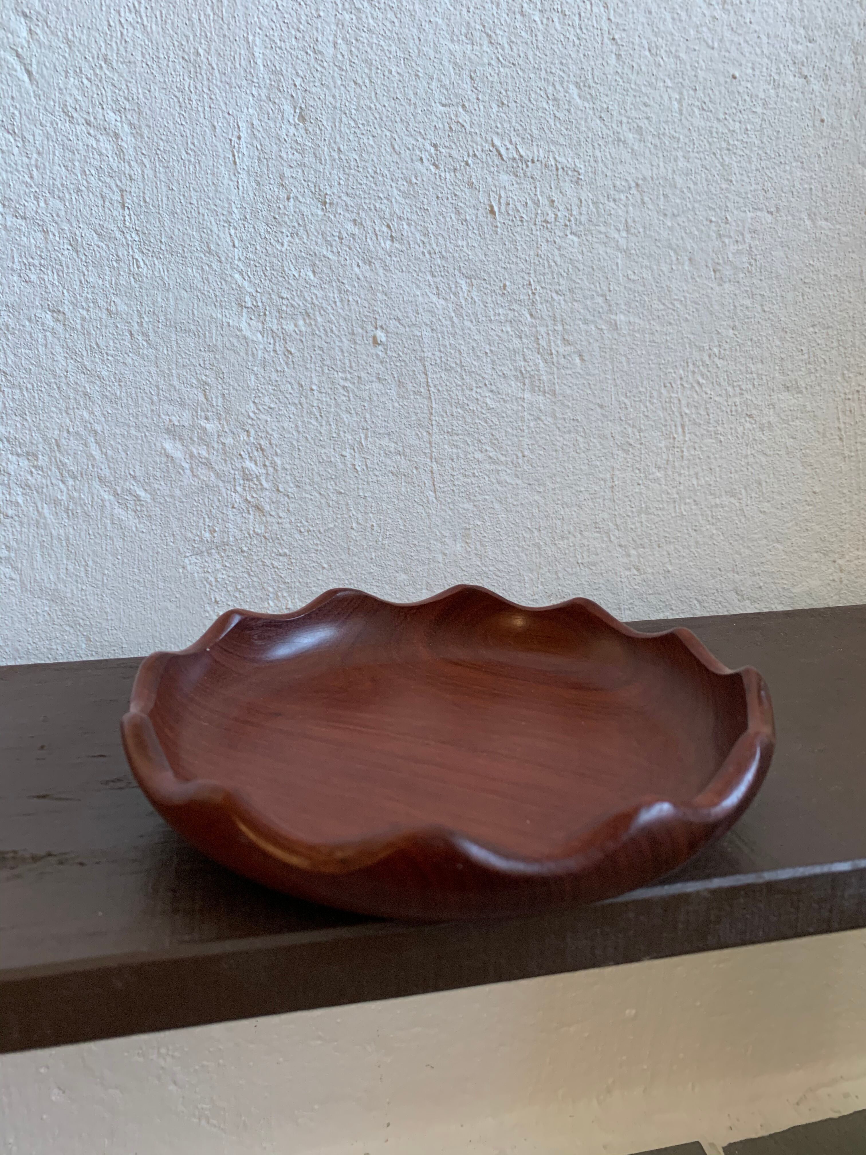 Vintage mahogany trinket bowl