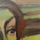 Portait de femme Fauviste, tableau huile sur toile 1947, LUC PEROT 'Colette