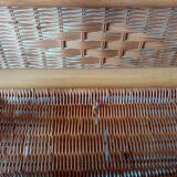 Superb old vintage rattan magazine holder