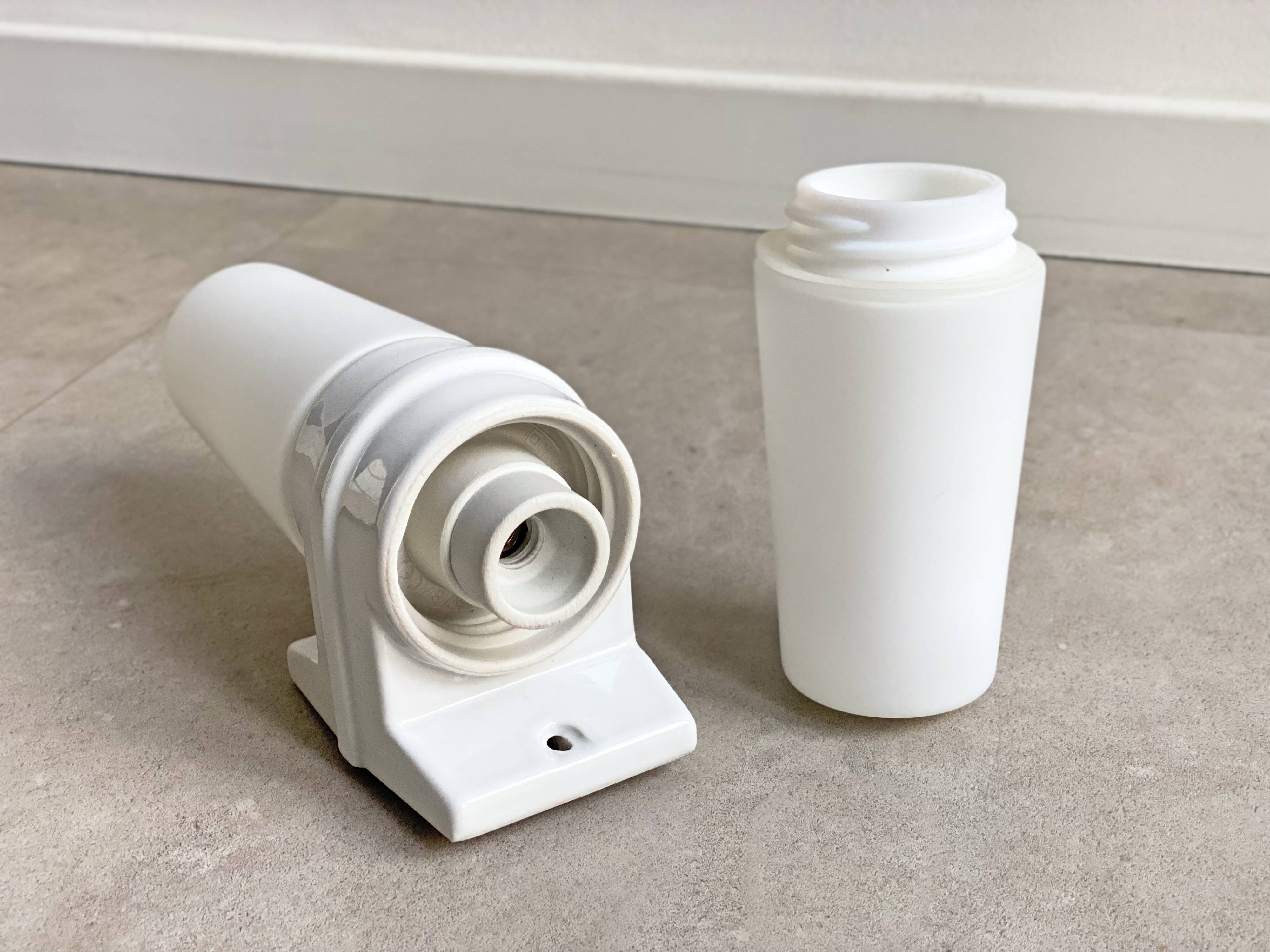 Vintage IFÖ 6060 - Bromölla IKEA ceramic & glass wall lamp, double light