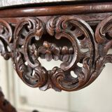 Louis XV style console in carved wood, grey Ardennes marble, 18th century