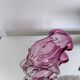 Vase sculptural massif rose, Murano "Sommerso" Artenuove par Pustetto et Zanetti