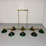 Large brass and green opaline pendant lamp 260 cm 1970s