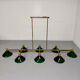 Suspension en laiton et opaline verte 260 cm années 70