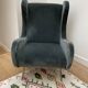 Vintage Italian armchairs – blue velvet. Stunning pair.