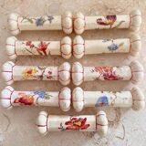 Series of 9 longchamp earthenware knife holders floral decor