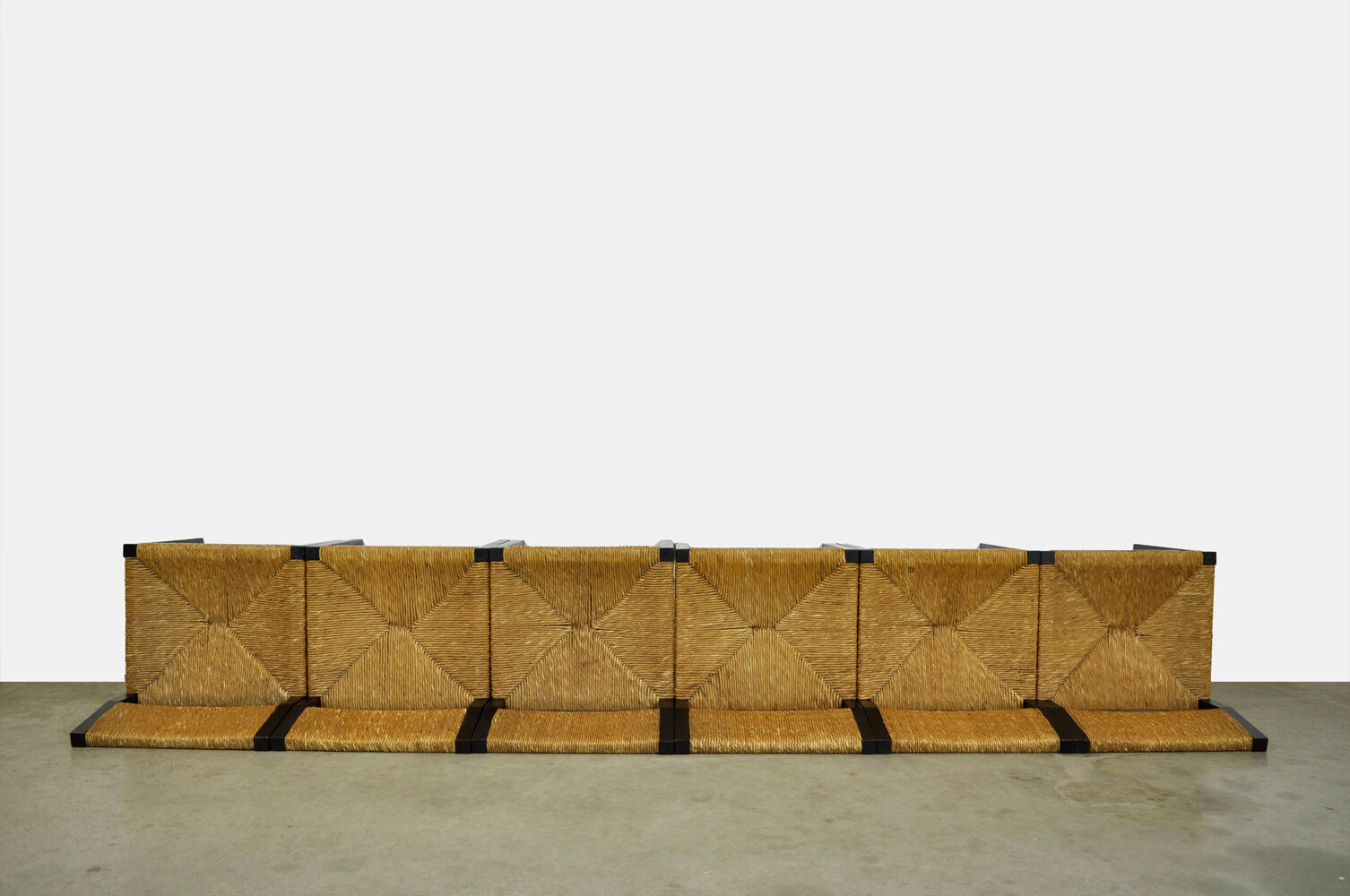 Set of 6 dining chairs with wicker seats by Martin Visser and produced by ‘t Spectrum, 1970s