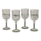 Set of 4 crystal stem glasses from Arques.