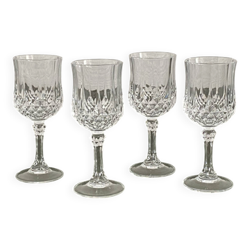 Lot de 4 verre à pied en cristal d’Arques