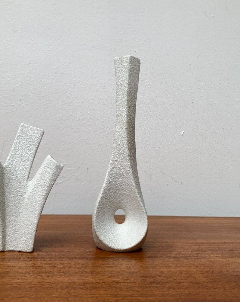 White sculptural vases by Peter Müller for Sgrafo Modern, 1960s, set of 6.