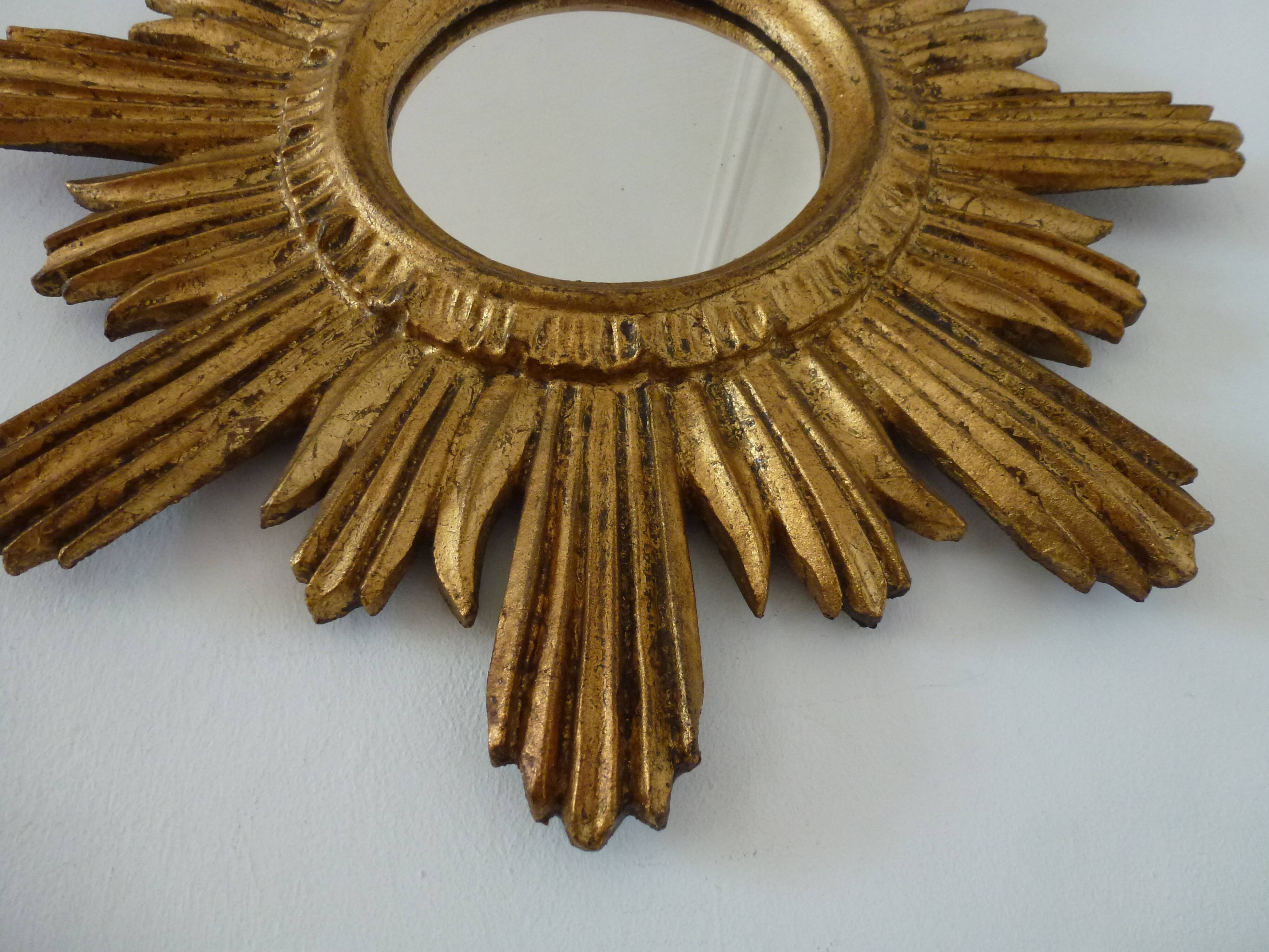 Mirror soleil golden wood 60/70