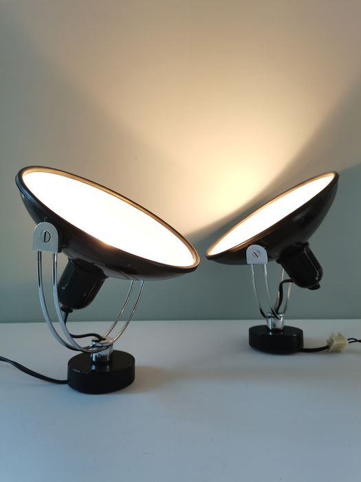 Pair of metal wall lamps 70s