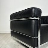 Fauteuil vintage en cuir lc3 par le corbusier & charlotte perriand - cassina