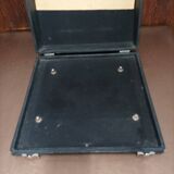 Japy portable typewriter, shiny black metal, 1950s