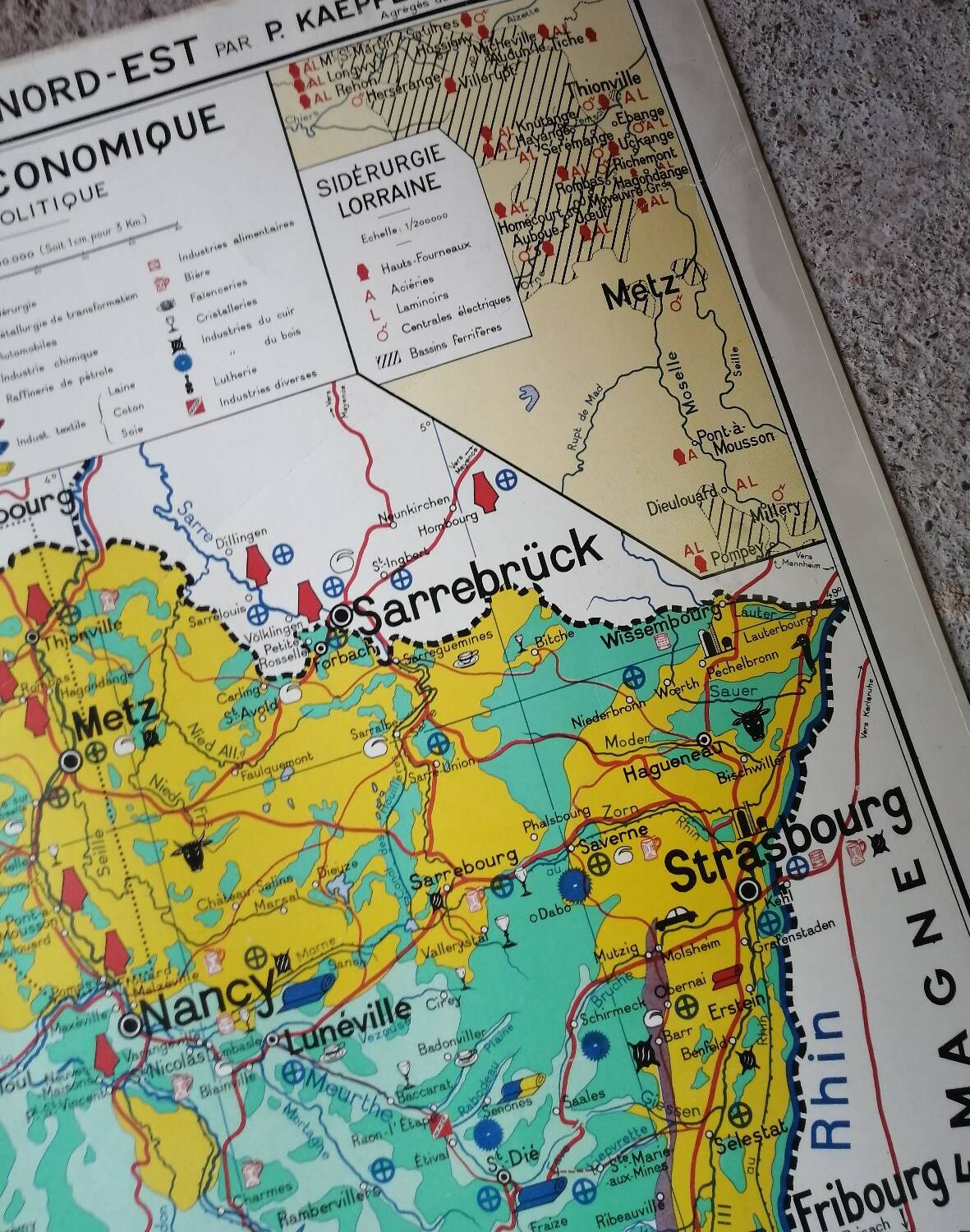 Old school map: France, North-East, Hatier Kaeppelin.