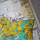 Ancienne carte scolaire : France, Nord-est, Hatier Kaeppelin.