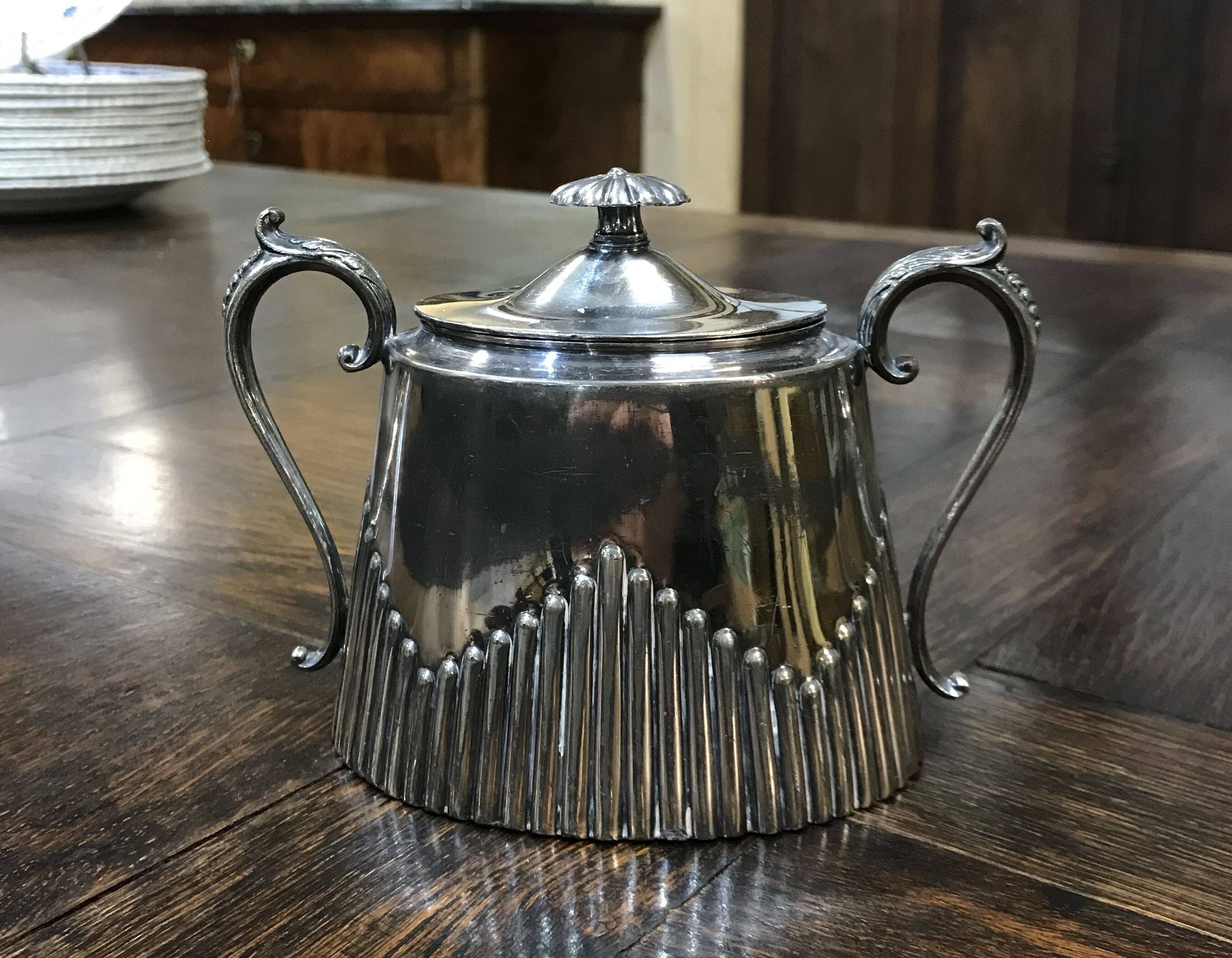 English silver plated sugar bowl