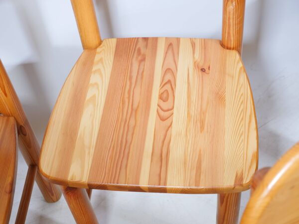 Chaises de salle à manger en bois de pin Rainer Daumiller années 1970