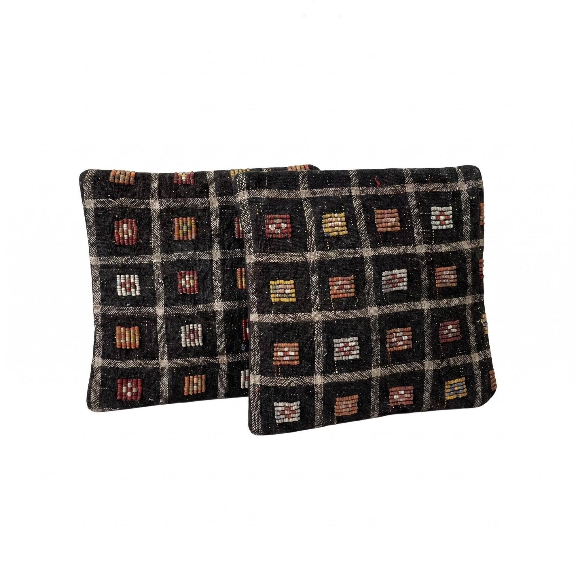 Set of 2 vintage kilim cushion covers 48x48 cm