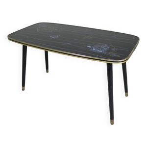 Table basse vintage avec - verre plateau