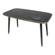 Vintage coffee table with glass top and angled legs