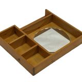 Porte-manteau console miroir en pin vintage au design minimaliste