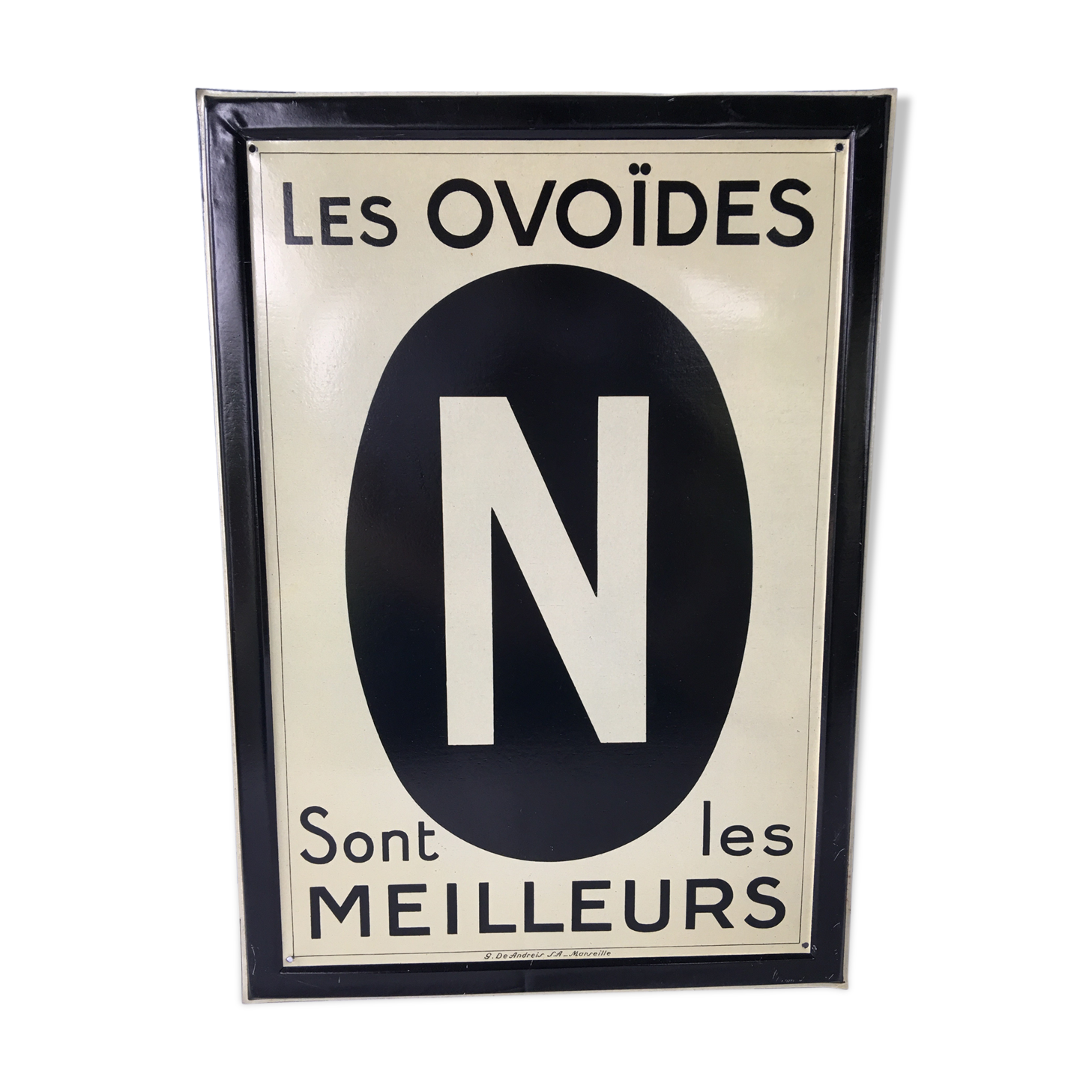 Advertising plate painted sheet metal circa 1950