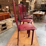 Set of 4 dad 1960's leather chairs