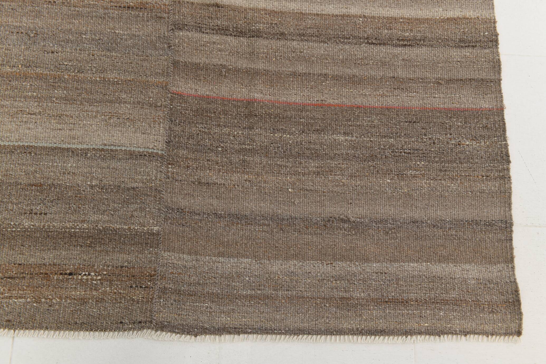 10x13 Turkish Brown & Bronze Handmade Kilim Rug, 303x386Cm