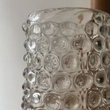 Vintage beaded and mouth-blown carafe or vase in rostrato glass, Italy 1930