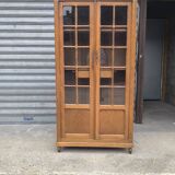 Vitrine art déco en chêne blond
