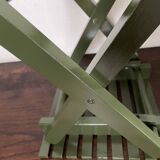 Vintage slatted fishing stool