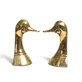 Paire de serre-livres canards en laiton