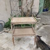 Rattan side table