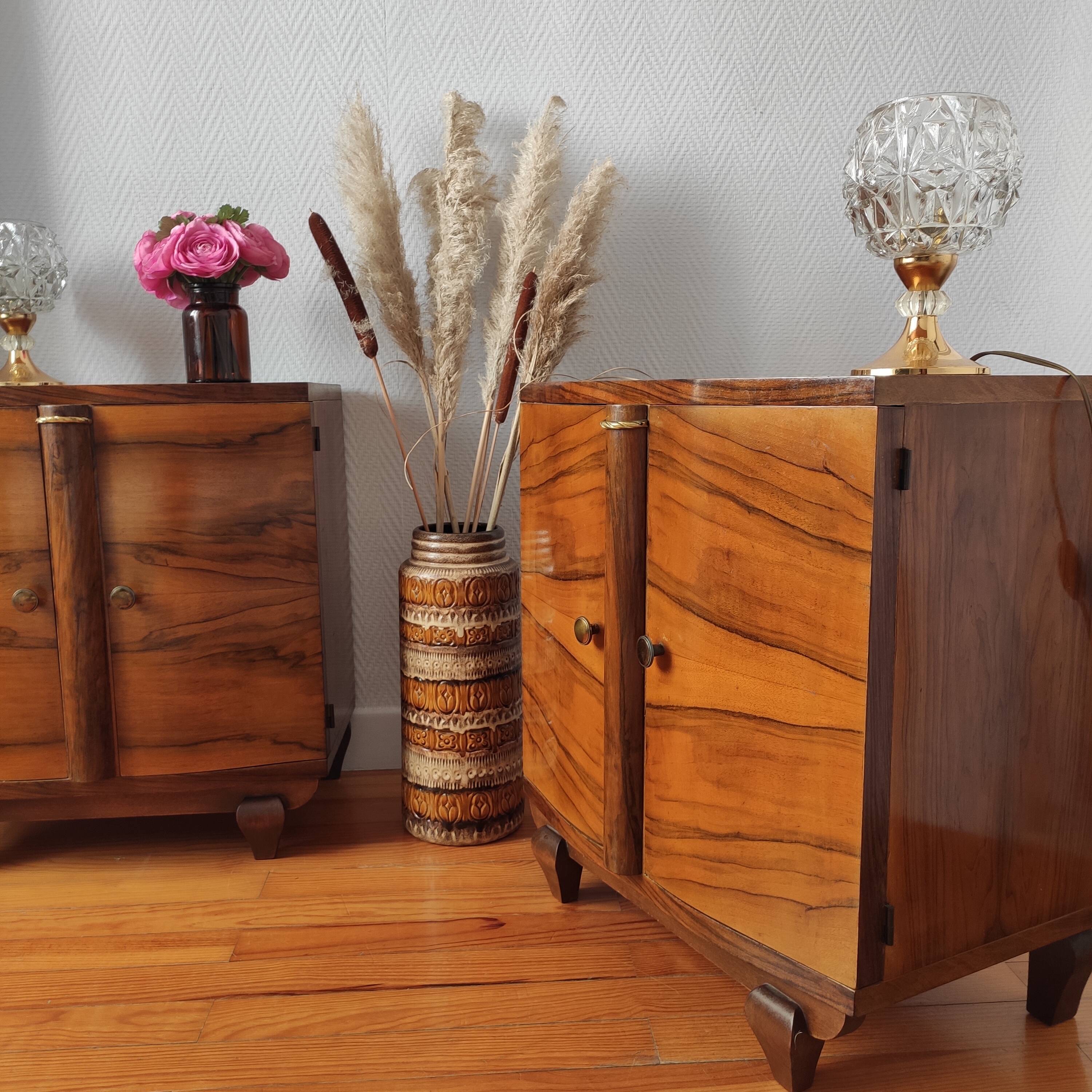 Pair of art deco bedside tables