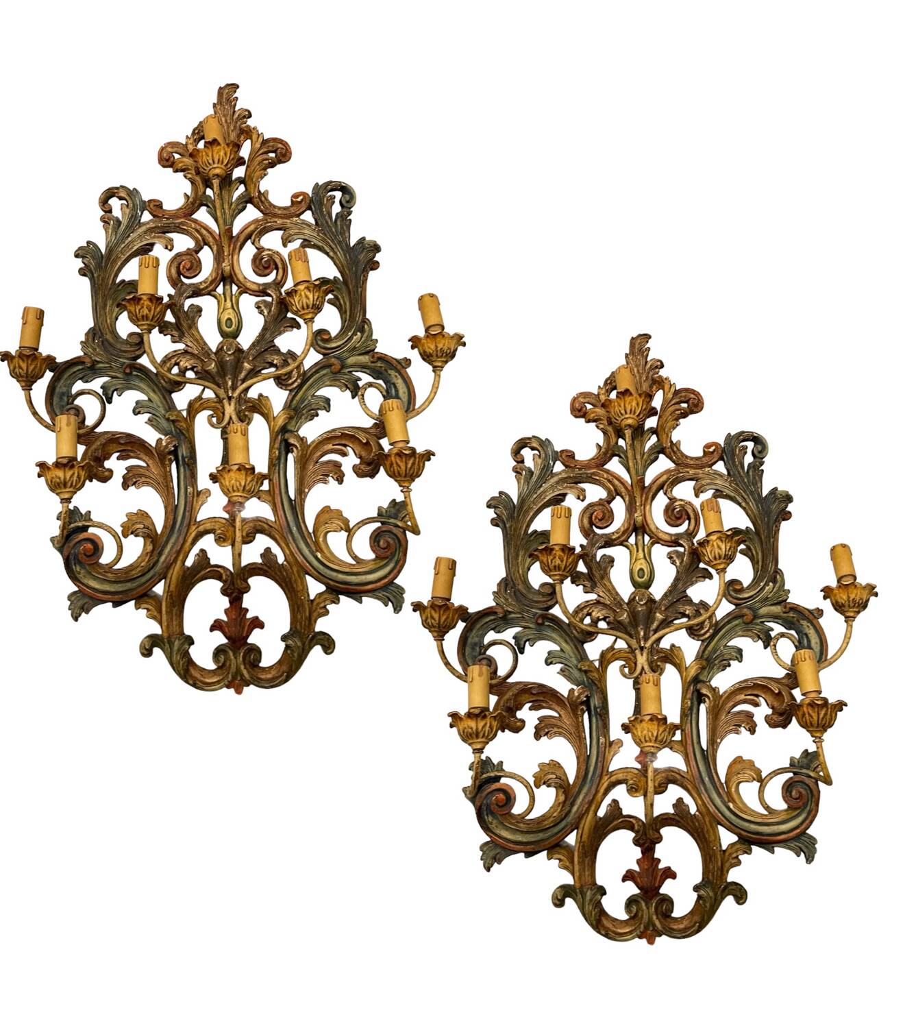 Large Italian Wooden Sconces 1950’s
