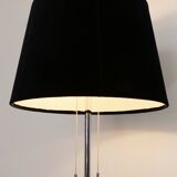 Chrome and black velvet Staff light floor lamp