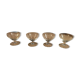 Coupes à champagne dessert verre ciselé grappe raisins, lot de 4