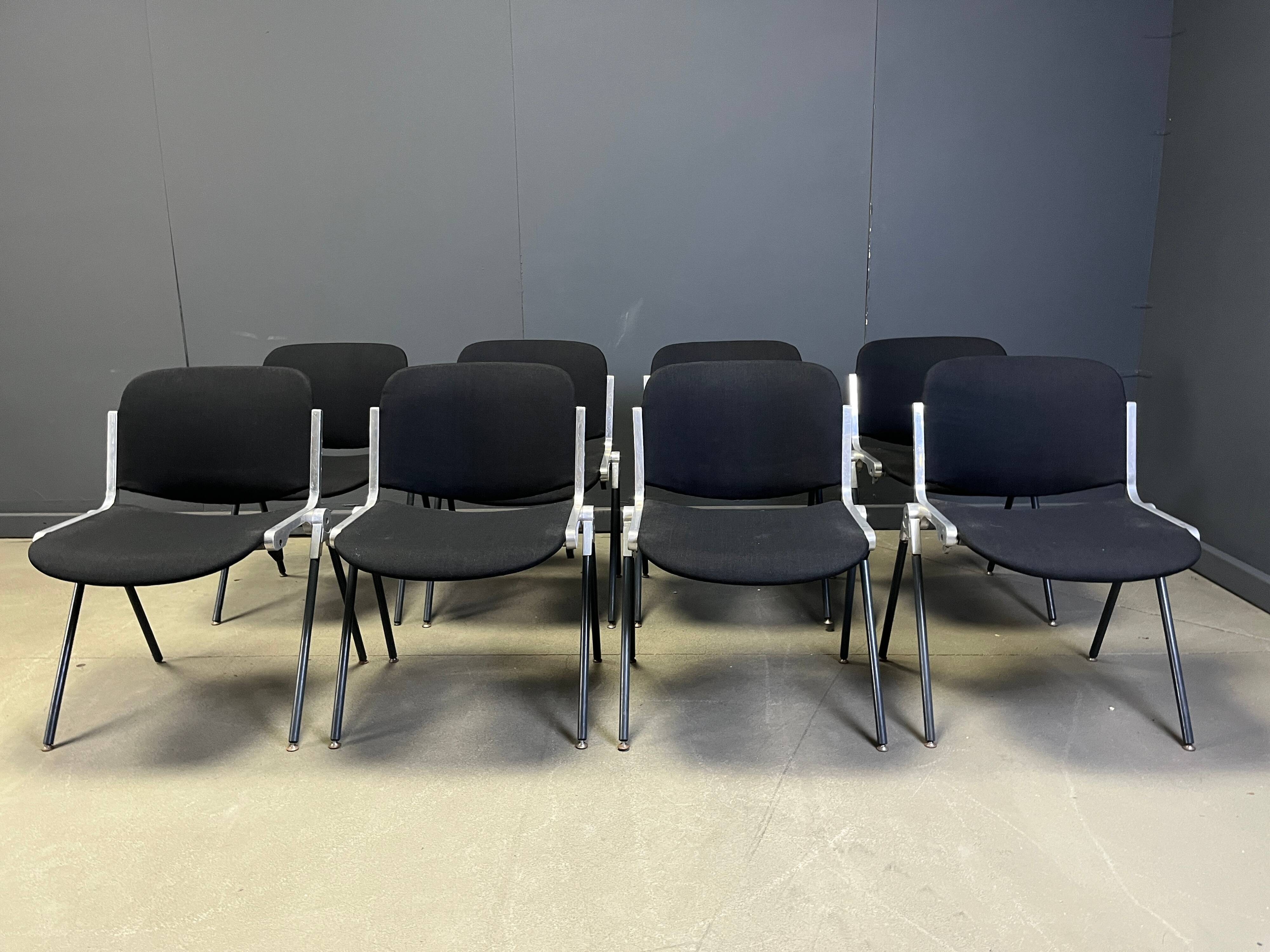 Vintage Italian stackable dining chairs in the style of Castelli, set of 8.