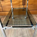 Chrome and glass serving trolley