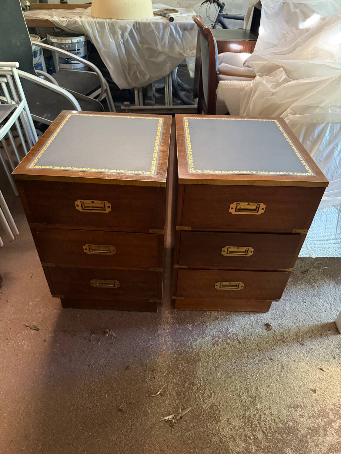 Pair of antique bedside tables