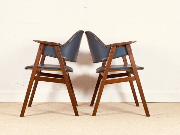 Pair of Danish armchairs with original vinyl