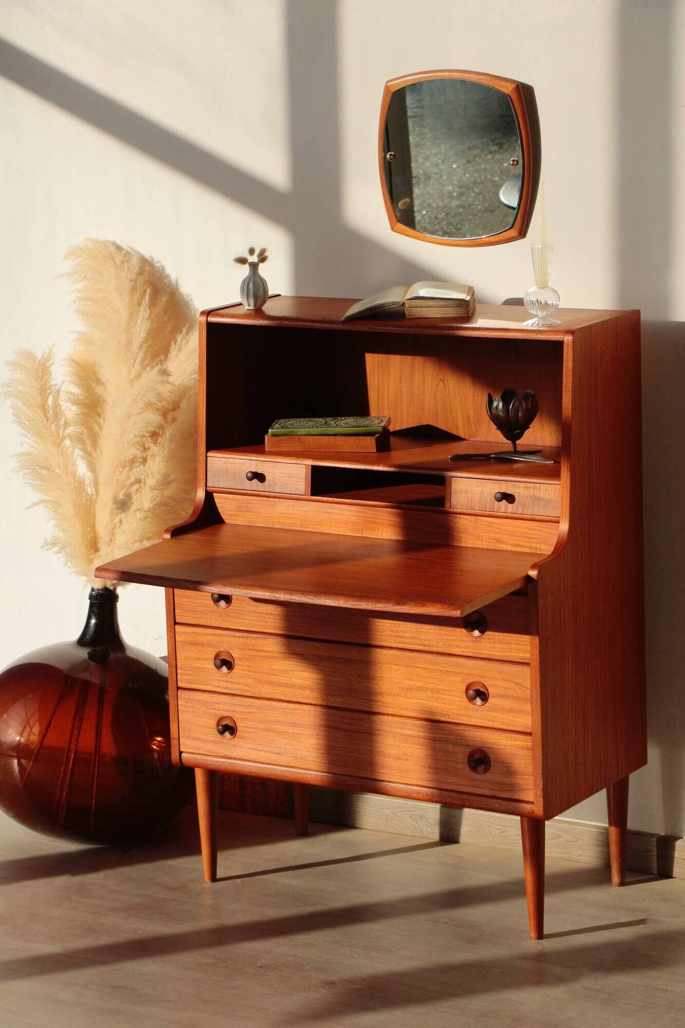 Secrétaire scandinave en teck - MSE Mobler 1960