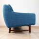 Norwegian living room set in blue fabric, vintage scandinavian 1960s