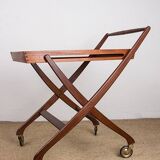 Danish folding teak rolling table, Svend Aage Madsen/Illums Bolhigus.