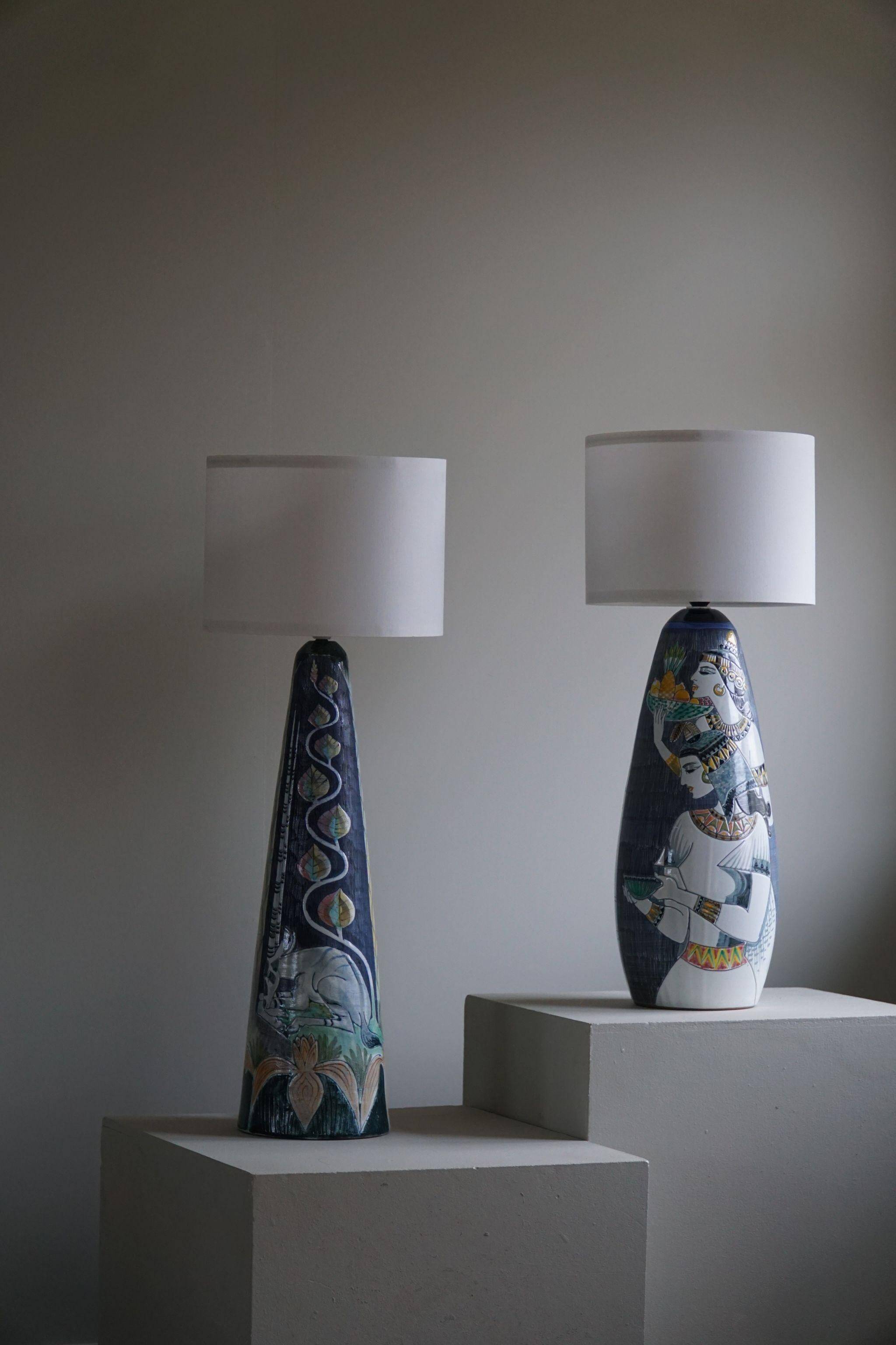 Marian Zawadzki "Oryx" Unique Floor Lamp, Tilgmans Ceramic, Sweden, Dated 1960