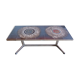 Vintage coffee table faience and chrome