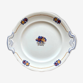 Earthenware dish decorated with Villeroy and Boch fruits