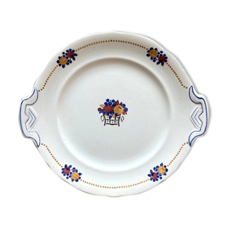 Earthenware dish decorated with Villeroy and Boch fruits