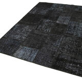 Handmade anatolian vintage 172 cm x 244 cm black patchwork carpet